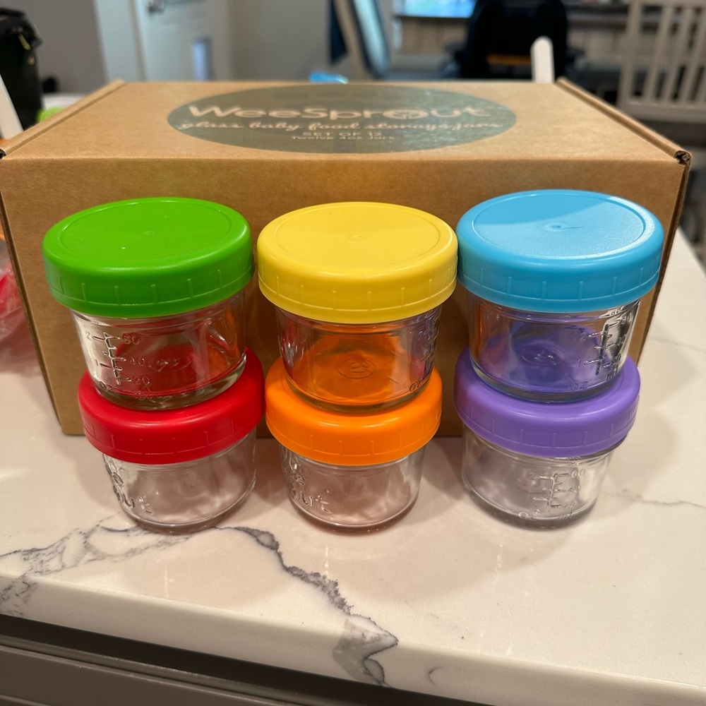Baby storage glass jars